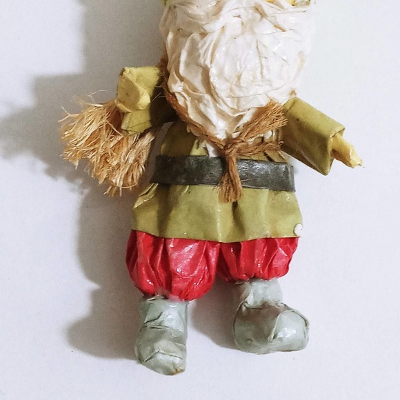 Vintage Christmas Tree Ornaments Santa Elf Paper Mache Holiday Decoration (z) - Picture 3 of 5